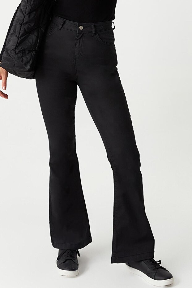 Kadın İspanyol Paça Skinny Jeans - 3