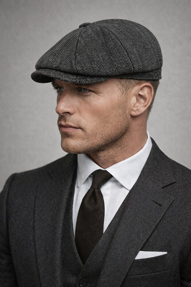 Gray Herringbone Beanie Hat Winter Gray Beanie Hat Winter Beanie