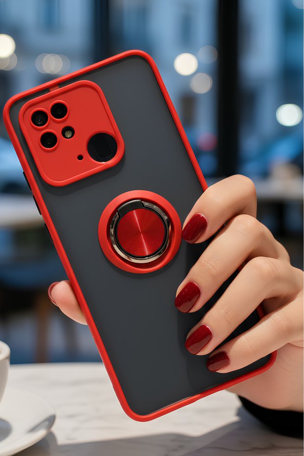 Ring Case with Camera Protection for Xiaomi Redmi 10C - Stain Resistant Matte and Durable Construction