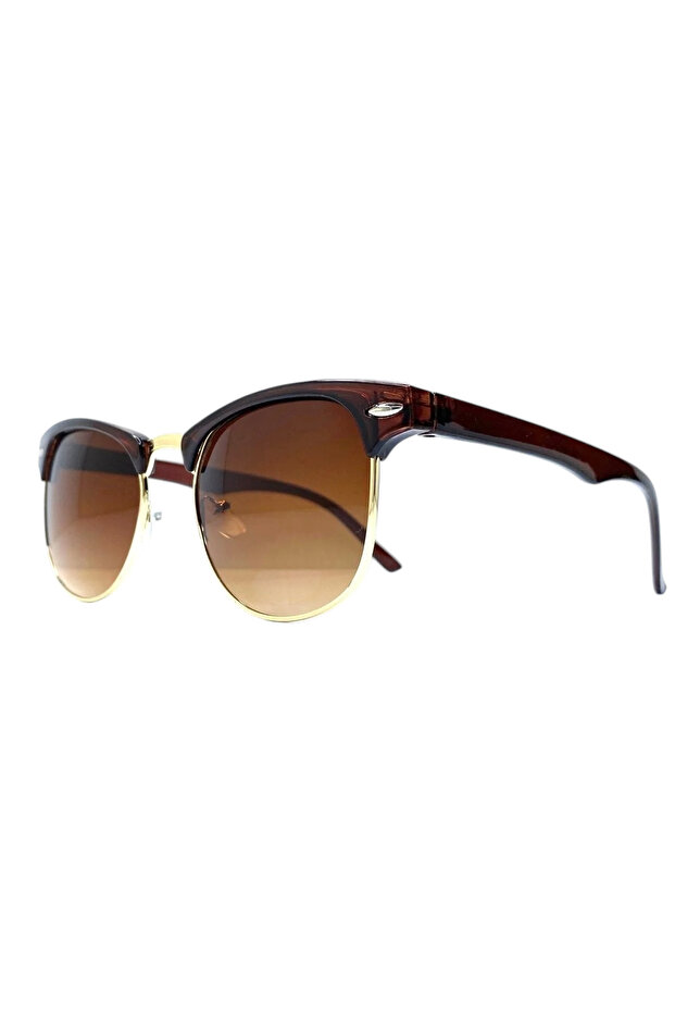 Retro Club Muster Gold Brown Unisex Sunglasses with Uv400 Filter Protection