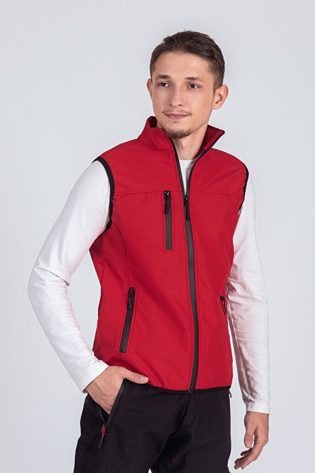 Softshell Stand Collar Men's Vest - 1