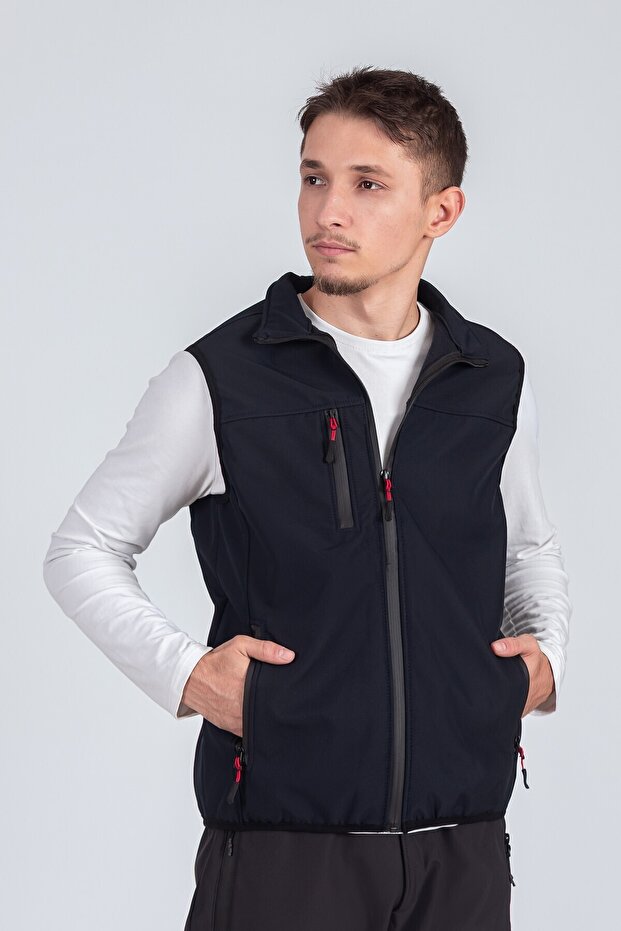 سترة رجالية ذات ياقة عالية من السوفتشيل - 1