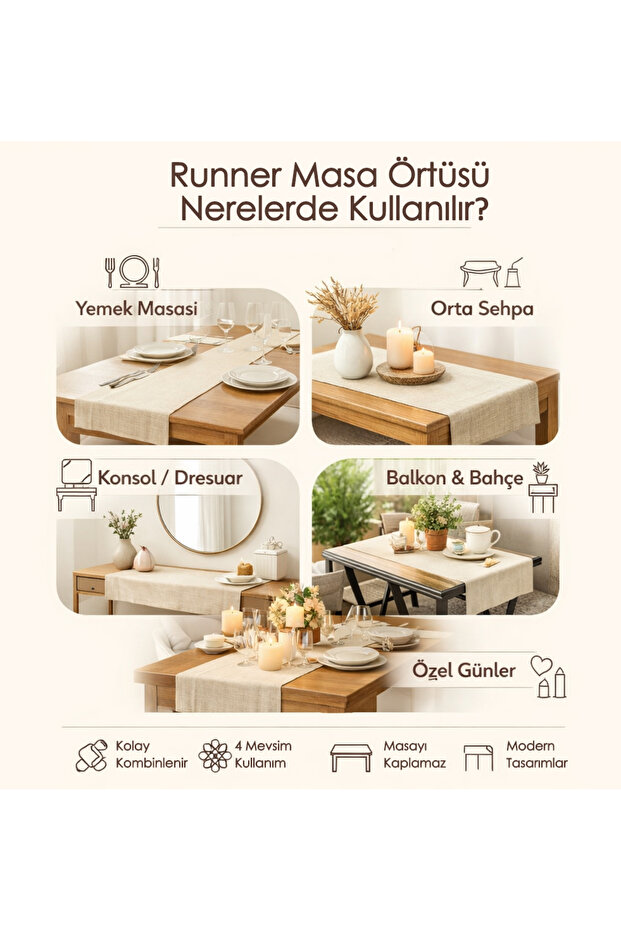 Desenli Runner Örtüsü - 3