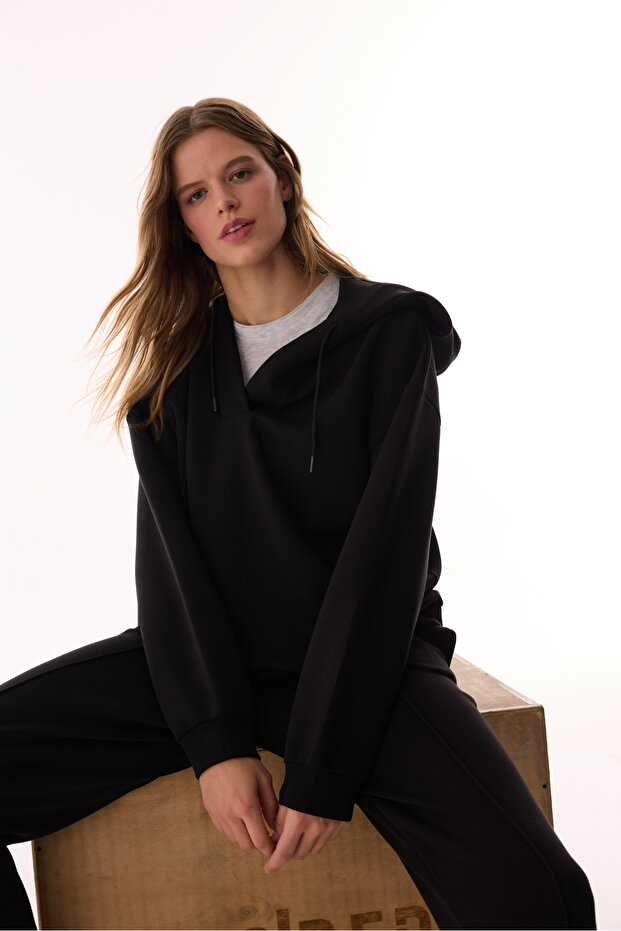 Siyah Silky Feel Active Jogger Pantolon - 4