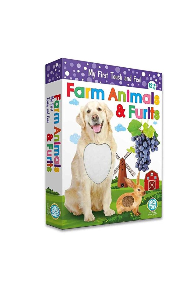 First Touch My Feel Cards Farm Animals and Fruits (9cards18visual) with Texture Elements