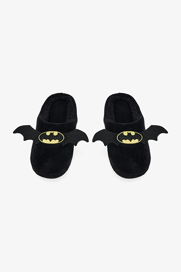 Black Batman Men's Embroidered House Slippers