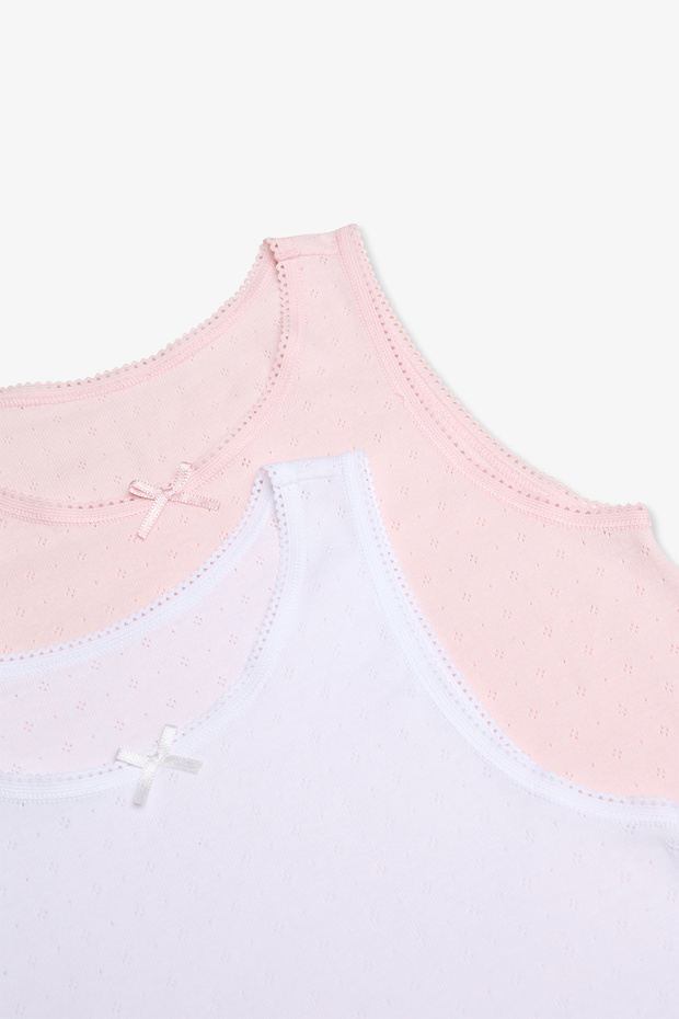 Kız Çocuk Basic Pamuklu 2 li Atlet - 4