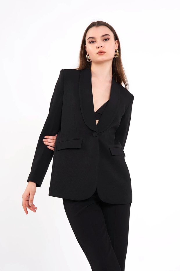 Button Detailed Blazer Jacket