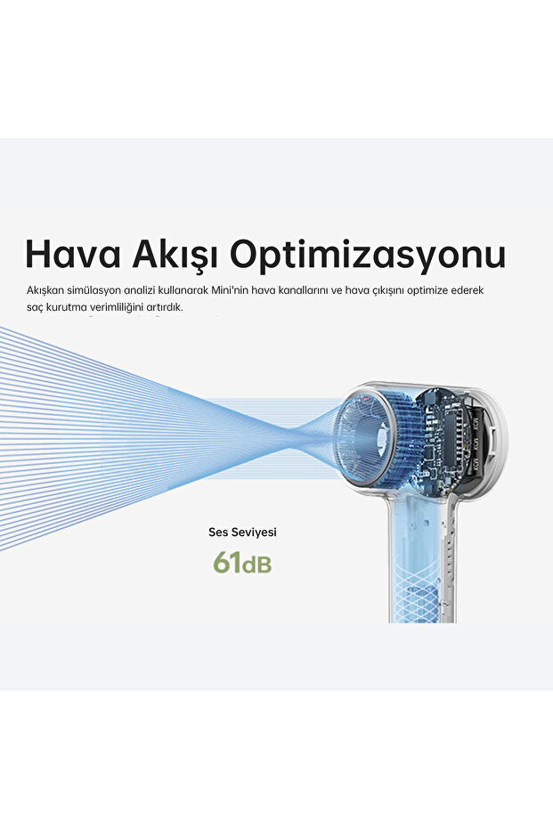 Mini Saç Kurutma Makinesi- Mavi (Laifen Türkiye Garantili) - 5