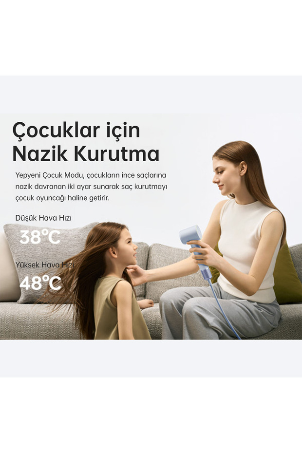 Mini Saç Kurutma Makinesi- Mavi (Laifen Türkiye Garantili) - 6