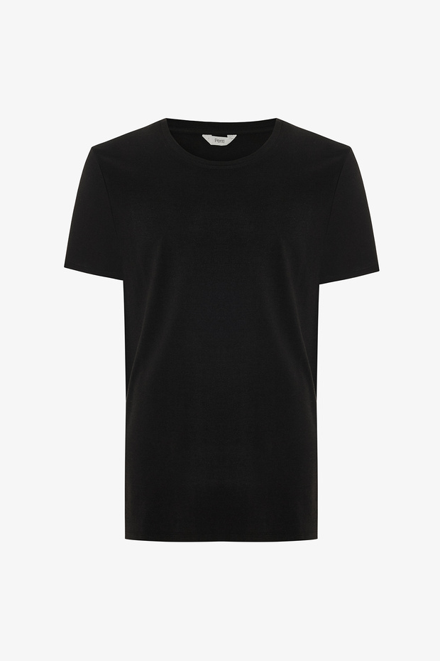 Erkek Regular Siyah Tişört - 1