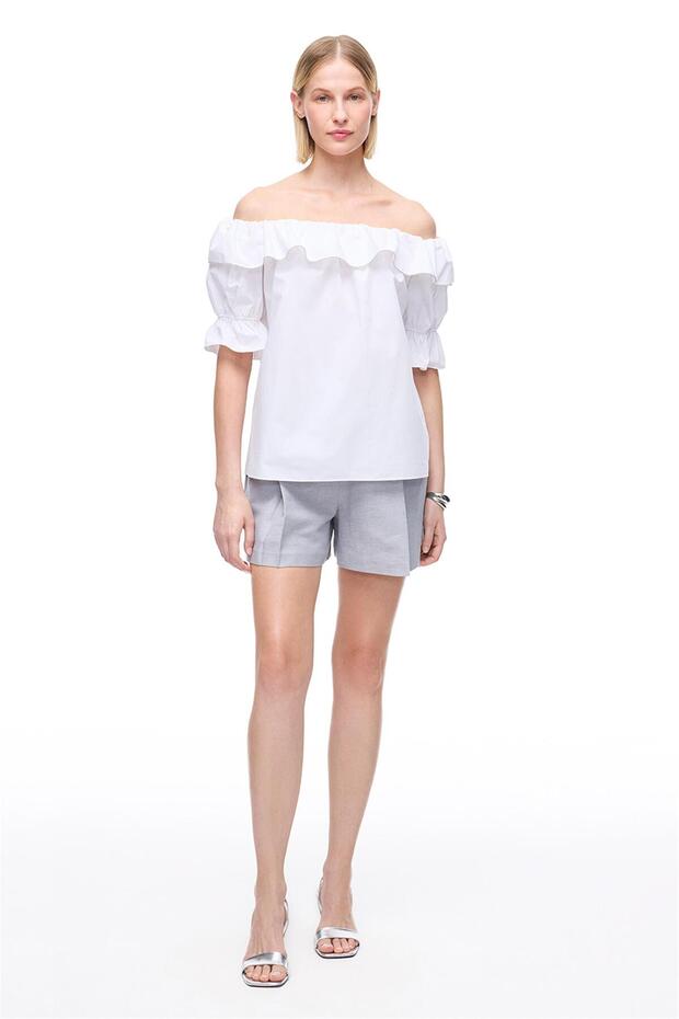 بلوزة ألباس البيضاء ذات القصة العادية - 2