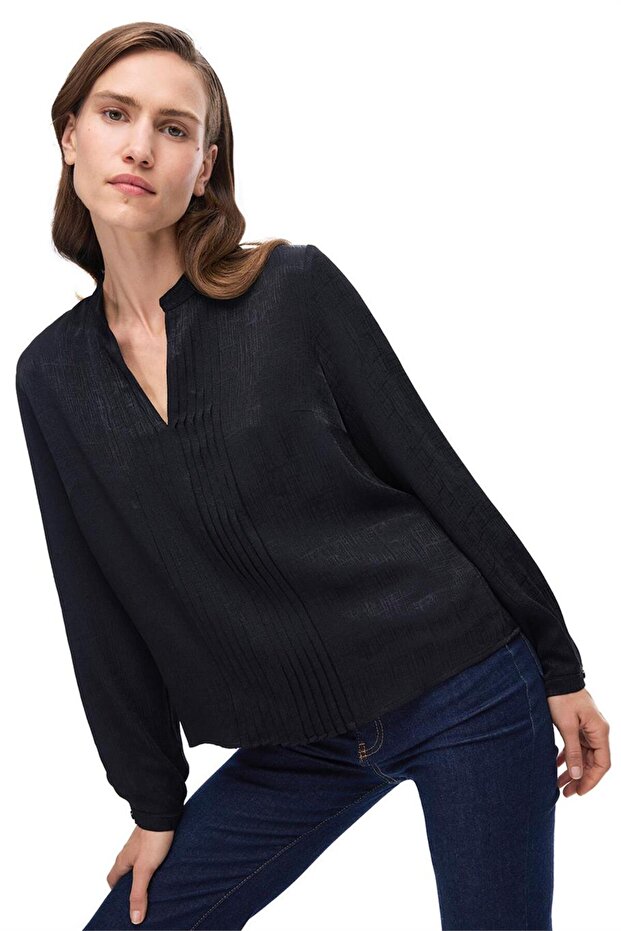 Siyah Hakim Yaka Bluz - 3