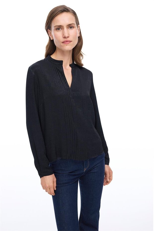 Siyah Hakim Yaka Bluz - 2