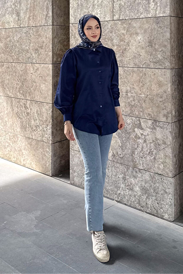 قميص أساسي - أزرق داكن - 1