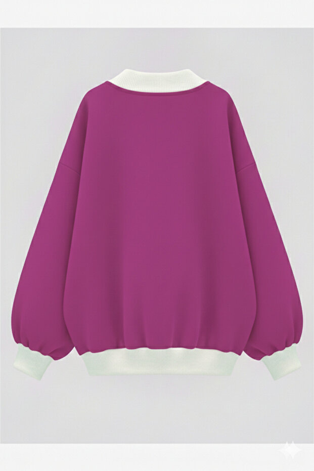 V Yaka Oversize Sweatshirt - 2