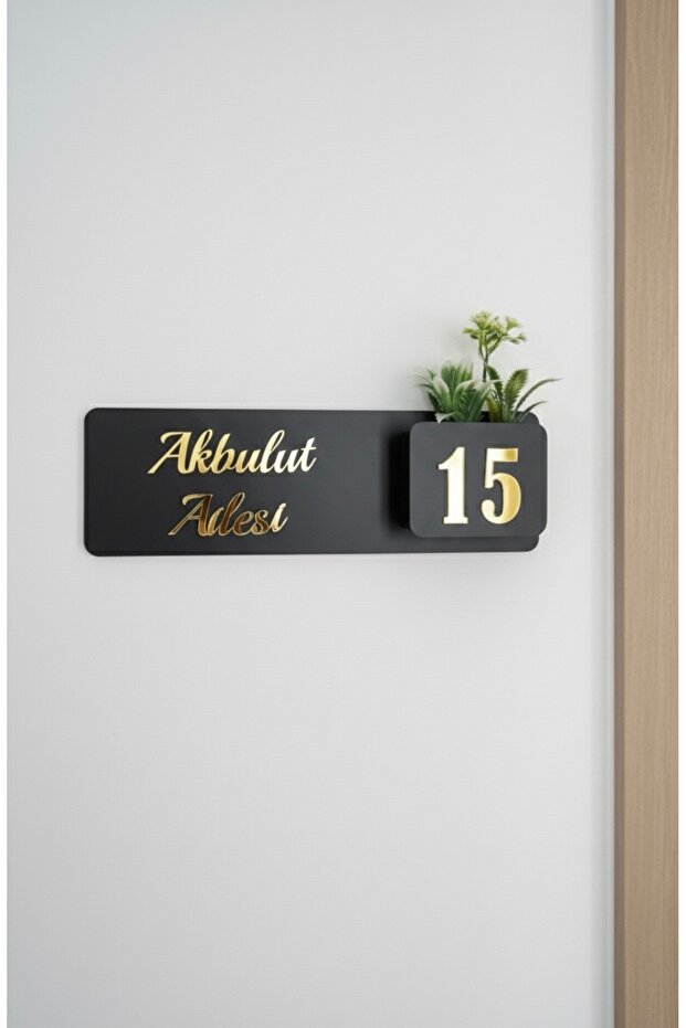 Çiçeklikli Kapı Numarası Ev Hediyesi Otel Site Ev Kapı Süsü - 1