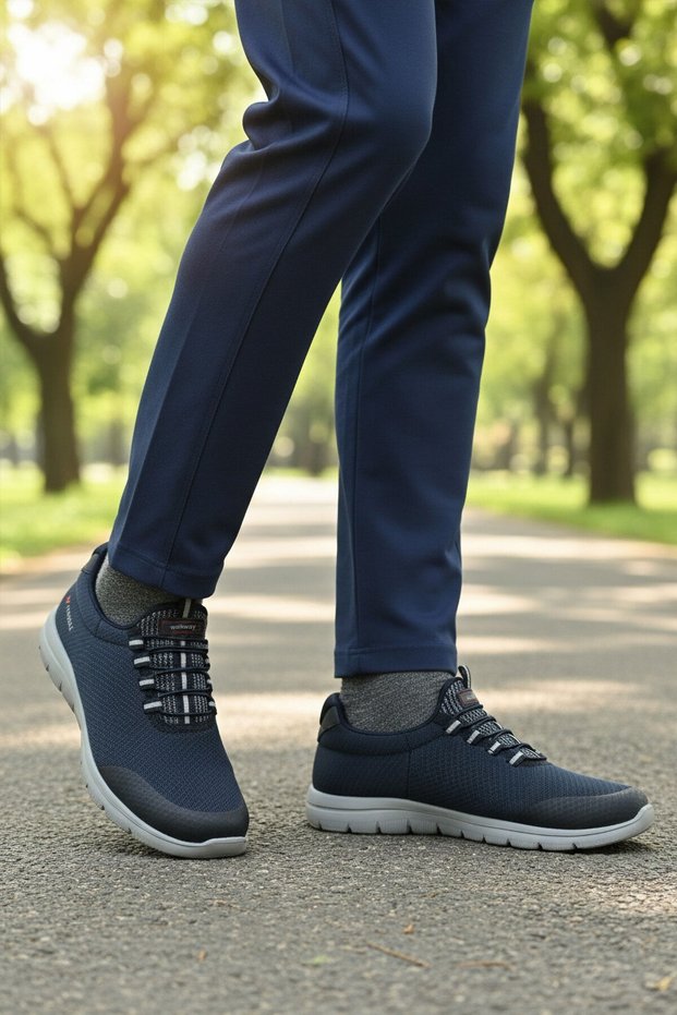 Navy Blue Knitwear Lightweight Men's Sports Shoes Flexible Ii m