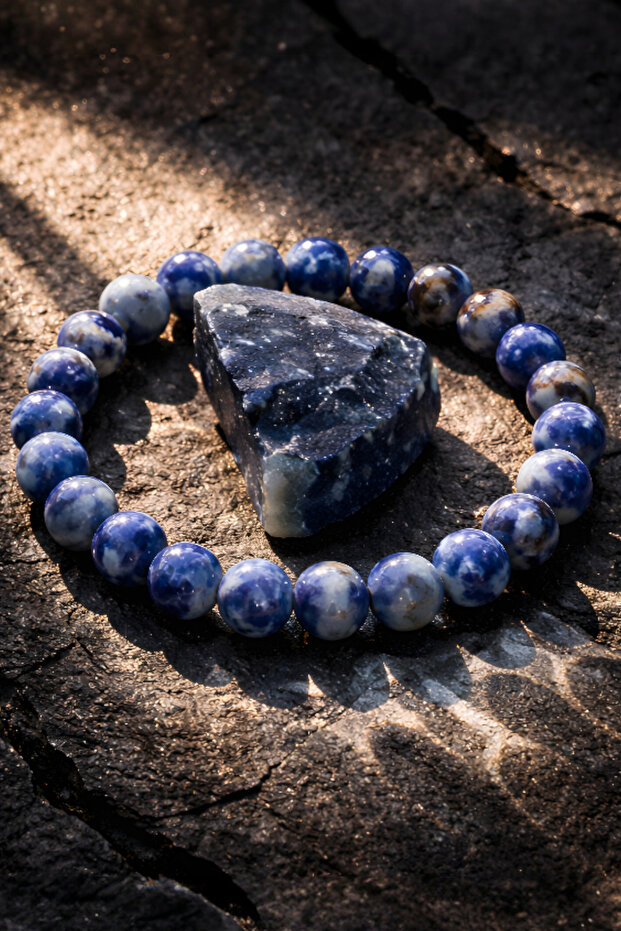 Sodalite Natural Stone Bracelet Unisex 8 mm (Gift, Daily Use)
