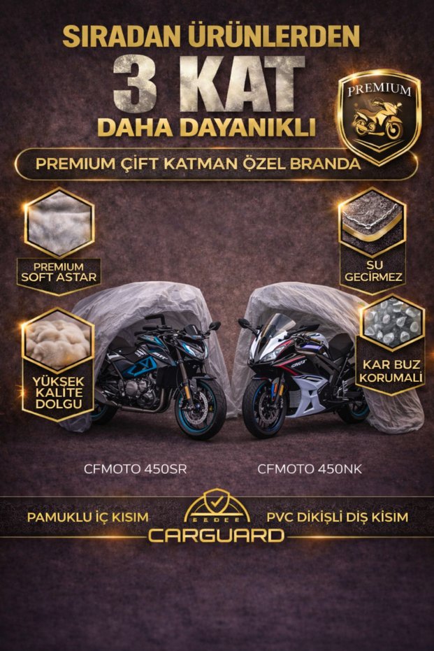 Compatible with Cfmoto 450 Sr and 450 Nk. Corded Motorcycle Tarpaulin Tent Cover - Miflon