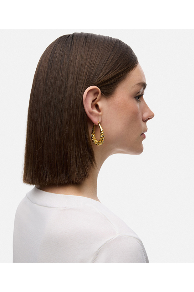 Oval Earrings with Texture - 2