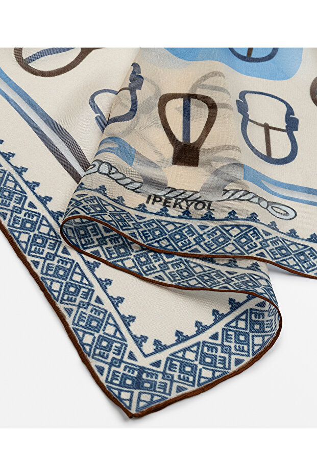 Desenli ipek eşarp - 3