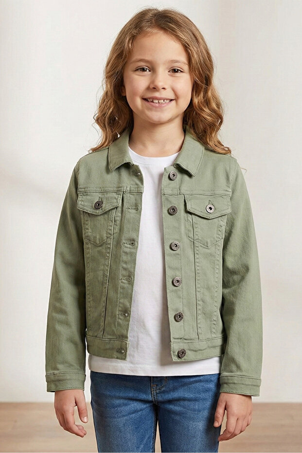 Mutlu Basic Gabardine Girls' Jacket - 1