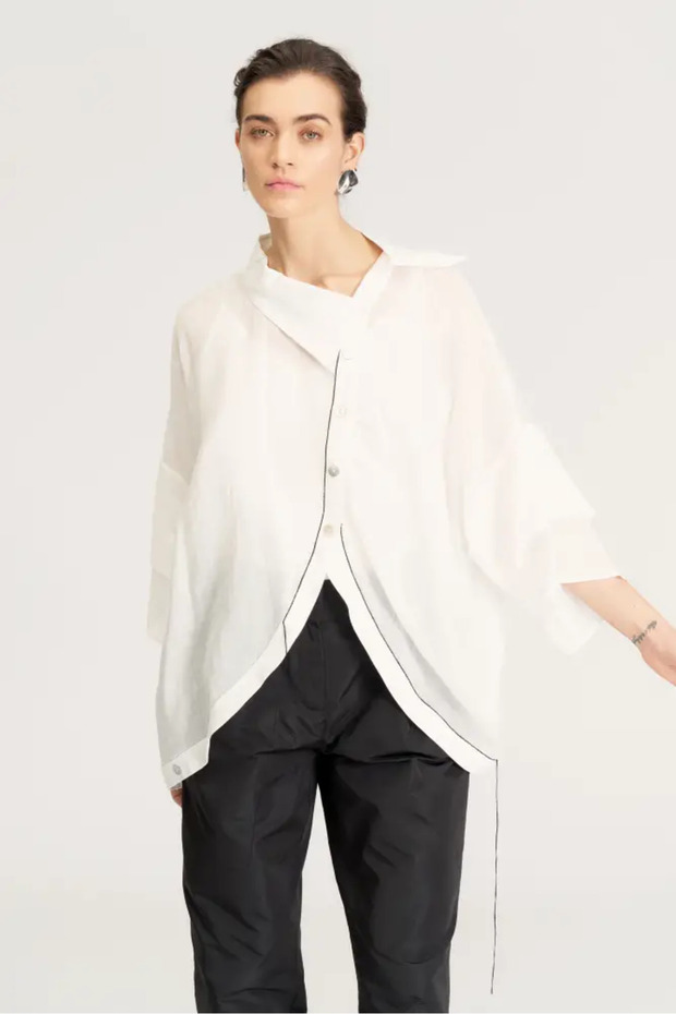 İnce Gömlek - Beyaz - 4