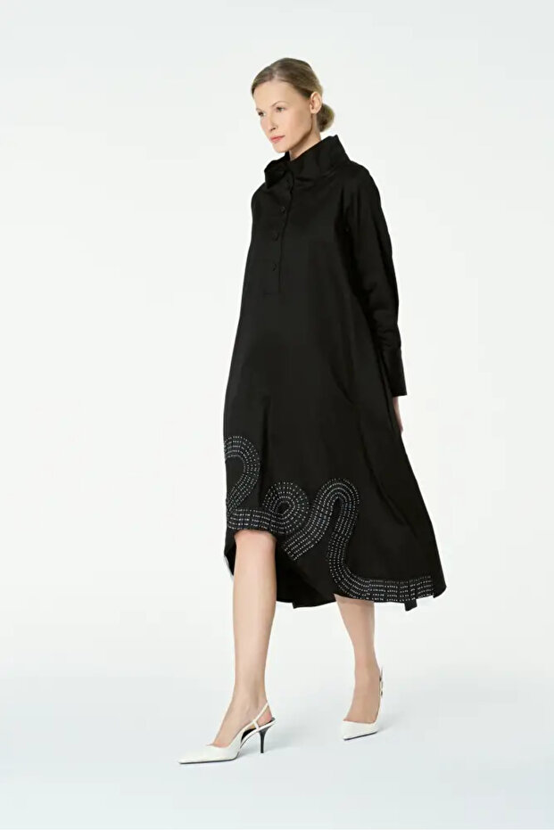 Uranüs Elbise - Siyah - 1