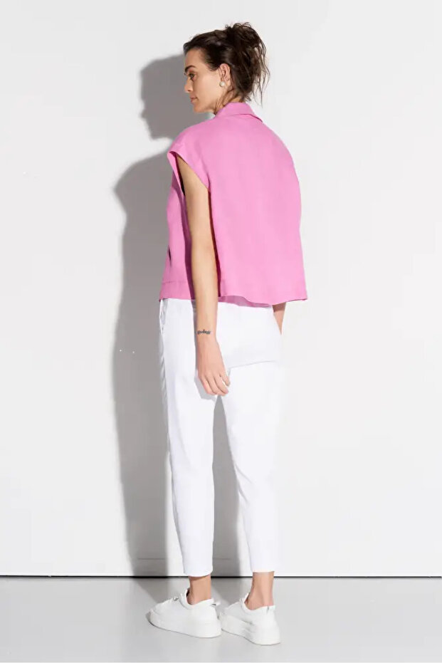 Keten Yelek - Pembe - 5