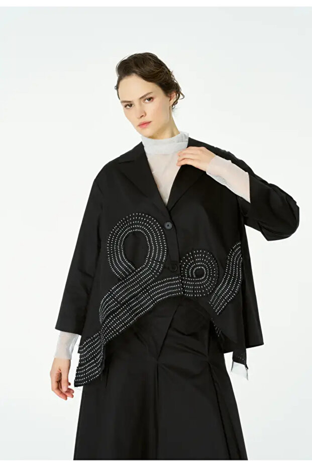 Uranüs Blazer Ceket - Siyah - 1