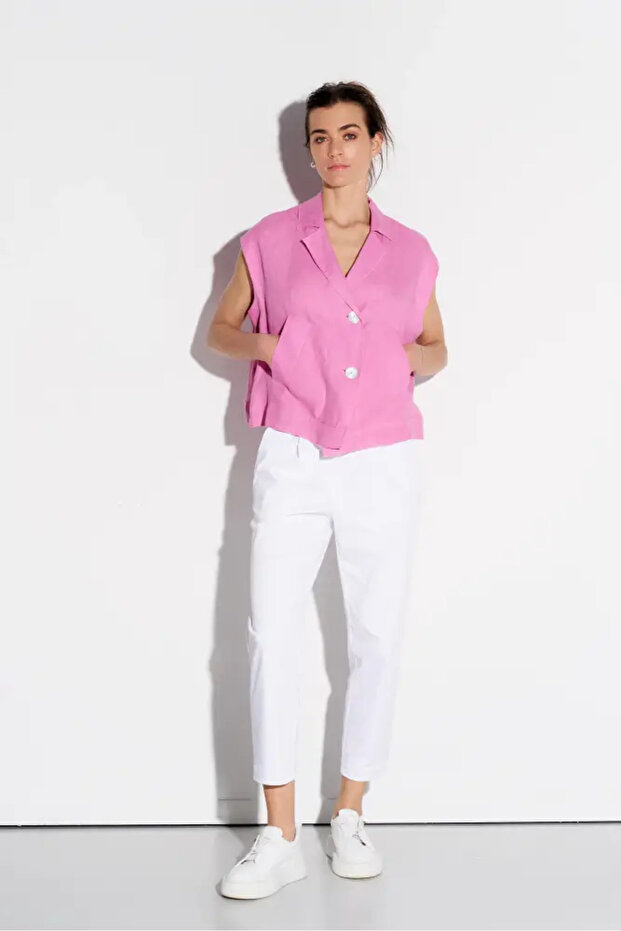 Keten Yelek - Pembe - 2