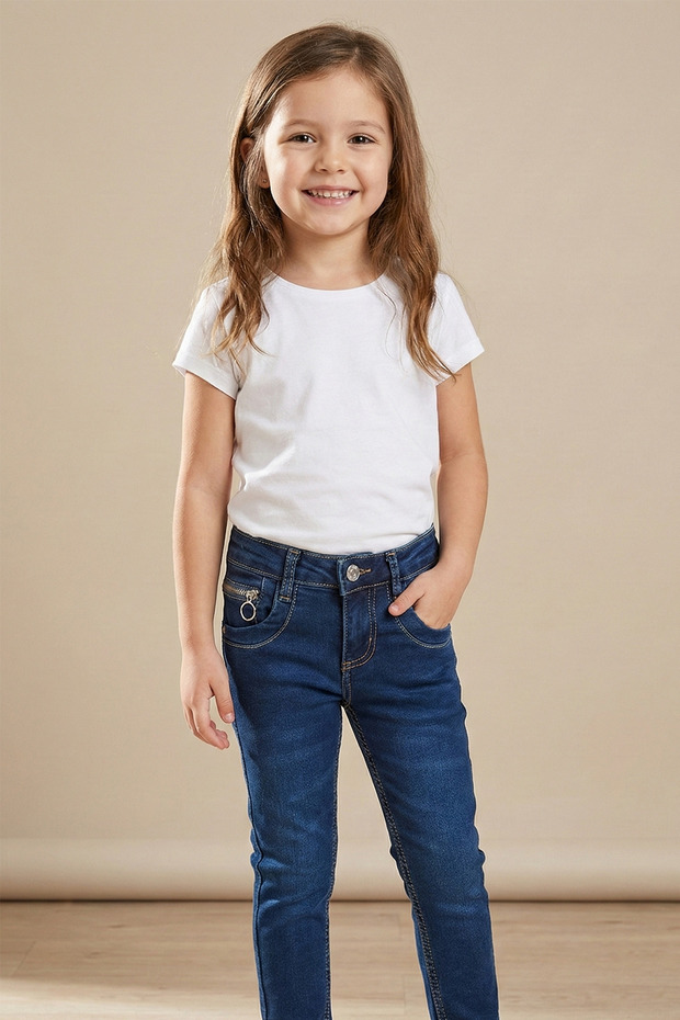Girl's Jeans - Happy Pocket Zipped