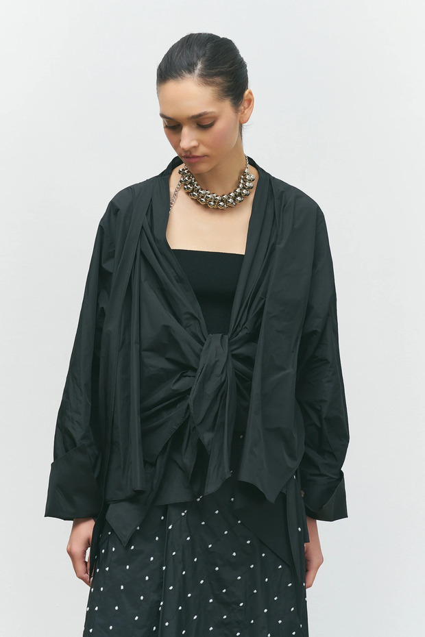 Arkası Baskılı Ceket - Siyah - 3