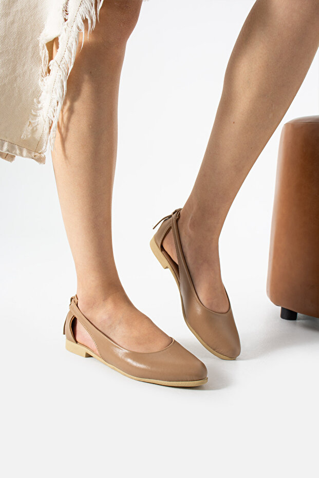 Vizon Cilt Yanı Açık Sandalet - 7