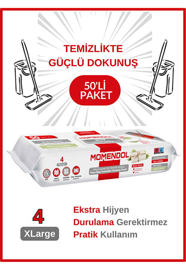 Mop Compatible with Uyumlu, Disposable Floor Surface Wet Cleaning Towel, Mop Cloth Towel, 8 Pack, 400 Sheets (White Soap)