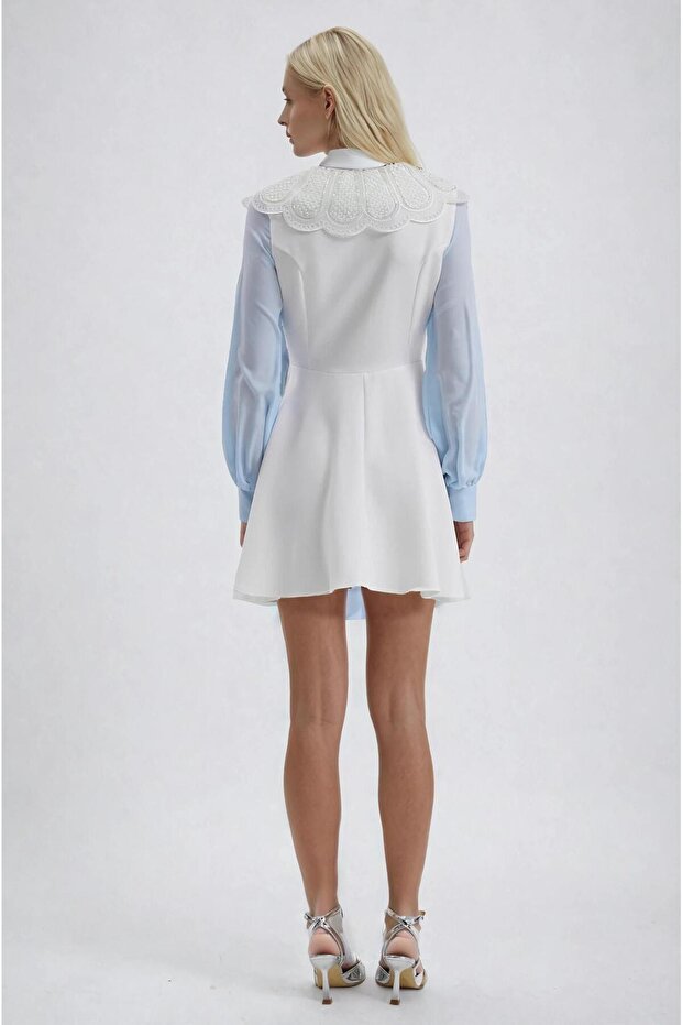 Rochie evazată cu guler cu perle 2995 - 7