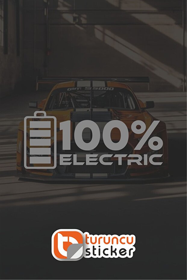 100% Electric Sticker Label 20X8 cm – Vehicle – Motor – Laptop – Helmet Sticker Sticker