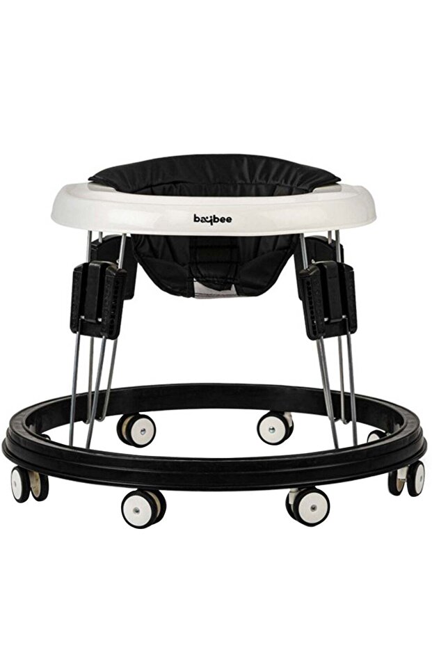 Indy Round Baby Walker for Kids with 5 Height Adjustable & Food Tray Black