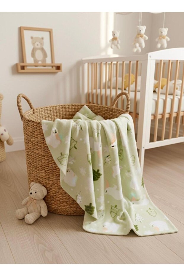 Polar Bear Baby Blanket – Soft Textured, Winter and Warm, 80X100 cm