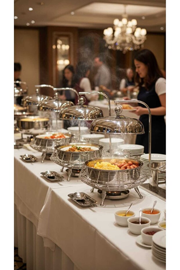 سخان بوفية صحن تقديم الطعام 4 لتر - 2