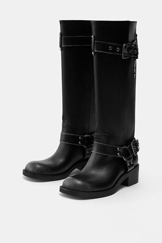 Yüksek bilekli eskitme biker bot - 3