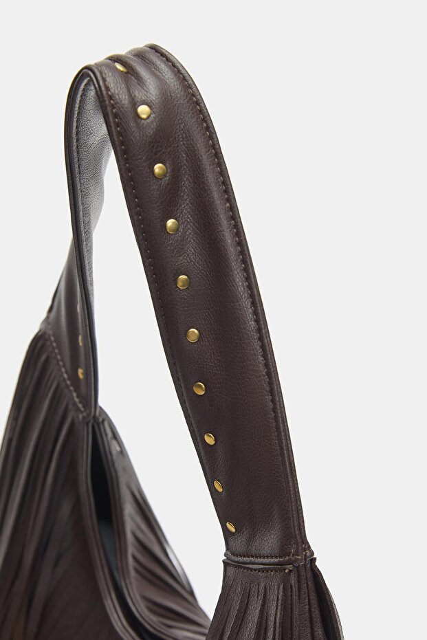 Püsküllü shopper çanta - 5