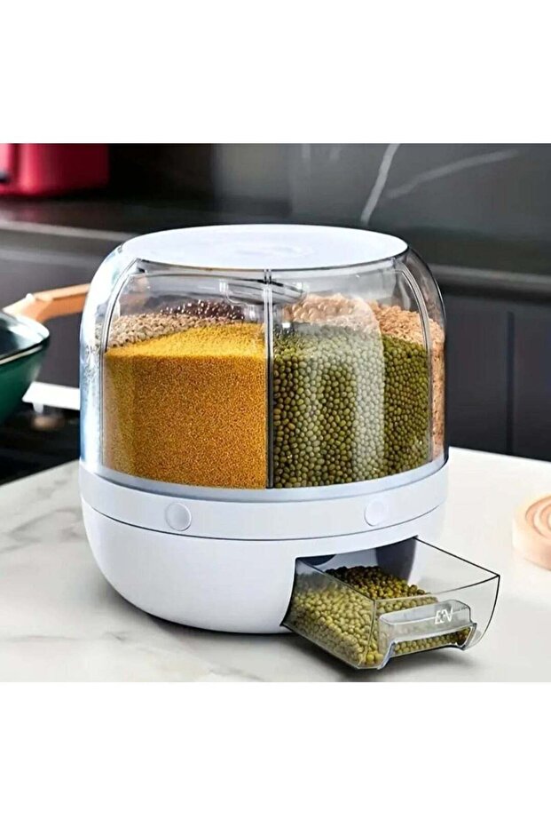 1 Set 360-Degree Rotating Grain Storage Box Container