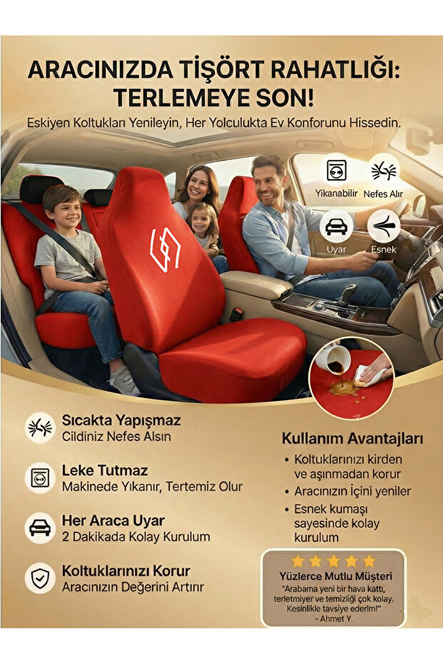 Seat Cover Compatible with Renault Megane Daily Set Basic Set - 3