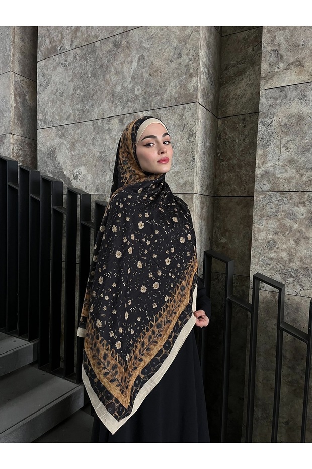 Fleora Çiçek Leopar Şal (Bambu Kraş) - 3