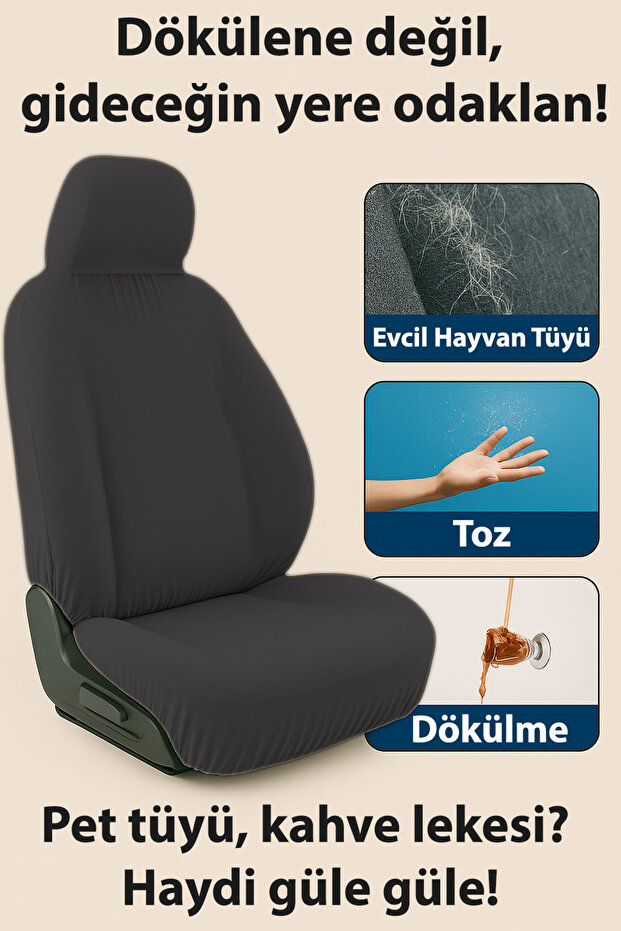 Seat Cover Basic Set Compatible with Alfa Romeo 75, Combed Cotton Set - 6