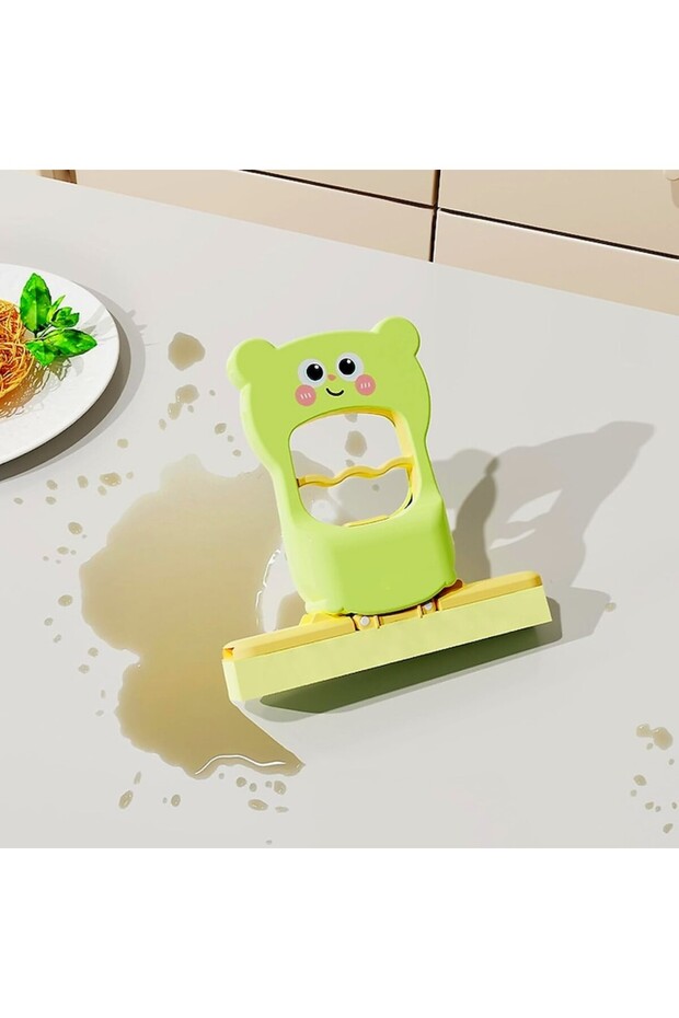 Mini Foldable Mop, Bear Model, Plastic, Green - 2