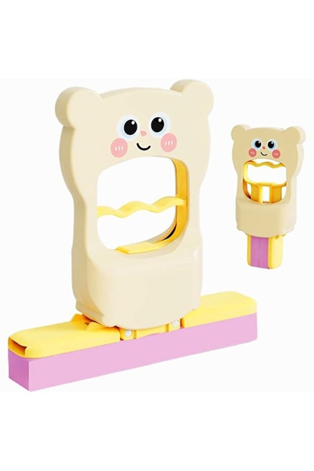 Mini Mop, Foldable, Bear Model, Plastic, Pink - 1