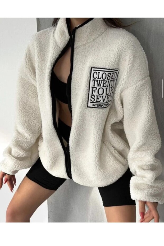 oversized fit plush cardigan unisex